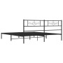 Bed frame with black metal headboard 183x213 cm by vidaXL, Beds and slatted bases - Ref: Foro24-355272, Price: 106,99 €, Disc...