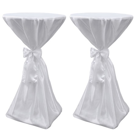 2 manteles blancos de 60 cm con lazo de vidaXL, Fundas - Ref: Foro24-241187, Precio: 24,20 €, Descuento: %