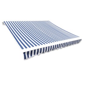 Blue and white canvas awning 3x2.5 m without frame by vidaXL, Awnings - Ref: Foro24-141010, Price: 38,99 €, Discount: %