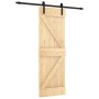 Puerta corredera con herrajes madera maciza de pino 70x210 cm de vidaXL, Puertas - Ref: Foro24-3202969, Precio: 181,66 €, Des...