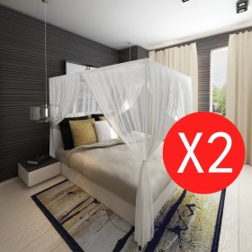 Moskitonetz für quadratisches Bett, 3 Öffnungen, 2 Einheiten von vidaXL, Mückennetz - Ref: Foro24-50264, Preis: 25,99 €, Raba...