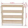 4-story shoe rack 2 units solid fir wood by vidaXL, Shoe racks and shoe organizers - Ref: Foro24-241066, Price: 46,11 €, Disc...