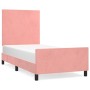 Estructura de cama con cabecero de terciopelo rosa 90x200 cm de vidaXL, Camas y somieres - Ref: Foro24-3125616, Precio: 160,1...