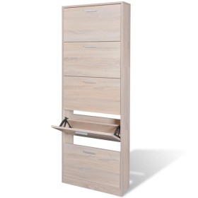 Shoe cabinet in oak color with 5 compartments by vidaXL, Shoe racks and shoe organizers - Ref: Foro24-241241, Price: 139,67 €...