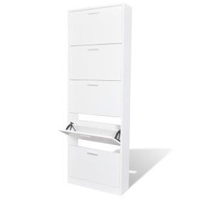 White shoe cabinet with 5 compartments by vidaXL, Shoe racks and shoe organizers - Ref: Foro24-241240, Price: 124,99 €, Disco...