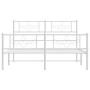 Estructura cama metal con cabecero y estribo blanco 150x200 cm de vidaXL, Camas y somieres - Ref: Foro24-355336, Precio: 113,...