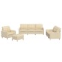 Set of sofas with 4 cream fabric cushions by vidaXL, Sofas - Ref: Foro24-3201252, Price: 741,22 €, Discount: %