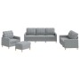 Set Sofas mit Kissen 4 Stück hellgrauer Stoff von vidaXL, Sofas - Ref: Foro24-3201250, Preis: 724,67 €, Rabatt: %