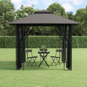 Pavillon mit anthrazitgrauen Stahlwänden 300x300x270 cm von vidaXL, Zelte und Pavillons - Ref: Foro24-360143, Preis: 262,99 €...