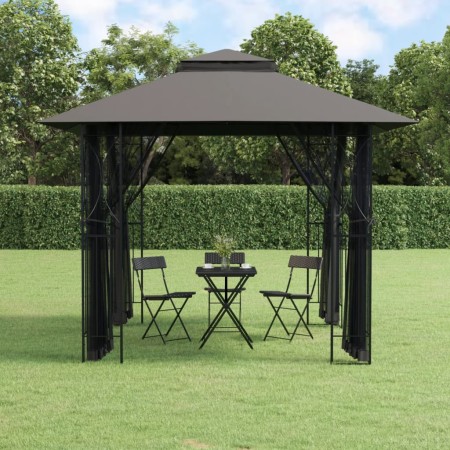 Gazebo with anthracite gray steel walls 300x300x270 cm by vidaXL, Tents and gazebos - Ref: Foro24-360143, Price: 265,32 €, Di...