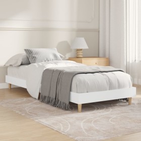 White engineered wood bed frame 75x190 cm by vidaXL, Beds and slatted bases - Ref: Foro24-832101, Price: 92,12 €, Discount: %