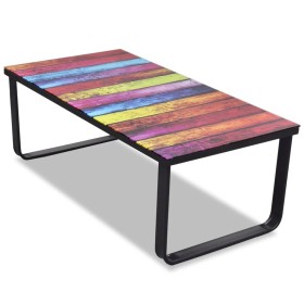 Mesa de centro con superficie con impresión de arcoiris de vidaXL, Mesas de centro - Ref: Foro24-241175, Precio: 64,70 €, Des...