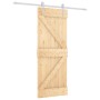 Sliding door with solid pine wood hardware 80x210 cm by vidaXL, Doors - Ref: Foro24-3203023, Price: 199,21 €, Discount: %