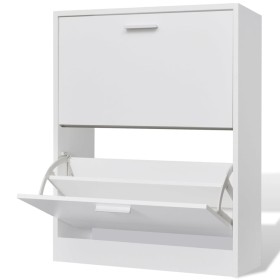 White shoe cabinet with 2 compartments by vidaXL, Shoe racks and shoe organizers - Ref: Foro24-241242, Price: 70,49 €, Discou...