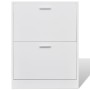 White shoe cabinet with 2 compartments by vidaXL, Shoe racks and shoe organizers - Ref: Foro24-241242, Price: 70,99 €, Discou...