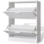 White shoe cabinet with 2 compartments by vidaXL, Shoe racks and shoe organizers - Ref: Foro24-241242, Price: 70,99 €, Discou...