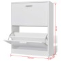 White shoe cabinet with 2 compartments by vidaXL, Shoe racks and shoe organizers - Ref: Foro24-241242, Price: 70,99 €, Discou...