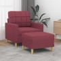 Armchair with footstool, red wine fabric, 60 cm. by vidaXL, Sofas - Ref: Foro24-3200999, Price: 214,99 €, Discount: %