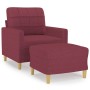 Armchair with footstool, red wine fabric, 60 cm. by vidaXL, Sofas - Ref: Foro24-3200999, Price: 214,99 €, Discount: %