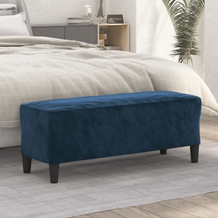 Blue velvet bench 100x35x41 cm by vidaXL, Banks - Ref: Foro24-349430, Price: 65,26 €, Discount: %