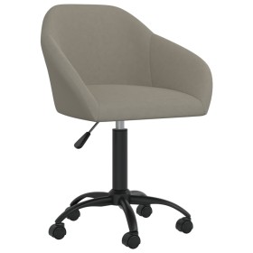 Light Gray Velvet Swivel Office Chair by vidaXL, Office chairs - Ref: Foro24-3089661, Price: 94,89 €, Discount: %