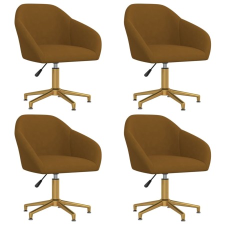 Swivel dining chairs 4 pcs brown velvet by vidaXL, dining chairs - Ref: Foro24-3089713, Price: 308,43 €, Discount: %