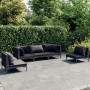 5 Stk. Gartensofas und Kissen synthetisches Rattan dunkelgrau von vidaXL, Gartensets - Ref: Foro24-3099820, Preis: 399,99 €, ...