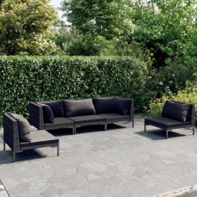 5-piece garden sofa set with dark gray synthetic rattan cushions by vidaXL, Garden sets - Ref: Foro24-3099820, Price: 399,99 ...