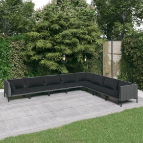 Set Gartensofas 8-teilig Kissen synthetisches Rattan dunkelgrau von vidaXL, Gartensets - Ref: Foro24-3099848, Preis: 839,98 €...