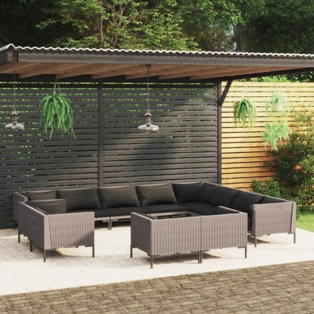 Gartensofas 12 Stück Kissen synthetisches Rattan dunkelgrau von vidaXL, Gartensets - Ref: Foro24-3099904, Preis: 1,00 €, Raba...