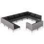 11 Stk. Gartensofas und Kissen synthetisches Rattan dunkelgrau von vidaXL, Gartensets - Ref: Foro24-3099944, Preis: 1,00 €, R...