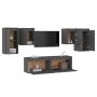 TV furniture set, 6 pieces made of solid gray pine wood by vidaXL, TV Furniture - Ref: Foro24-3100241, Price: 182,35 €, Disco...