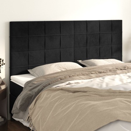 Cabeceros 4 unidades de terciopelo negro 100x5x78/88 cm de vidaXL, Cabeceros y pies de cama - Ref: Foro24-3116400, Precio: 12...