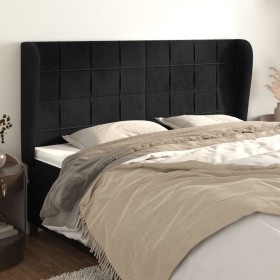 Cabecero con orejas de terciopelo negro 203x23x118/128 cm de vidaXL, Cabeceros y pies de cama - Ref: Foro24-3118024, Precio: ...