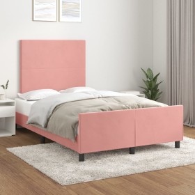 Estructura de cama con cabecero de terciopelo rosa 120x200 cm de vidaXL, Camas y somieres - Ref: Foro24-3125628, Precio: 181,...