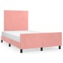 Pink velvet bed frame with headboard 120x200 cm by vidaXL, Beds and slatted bases - Ref: Foro24-3125628, Price: 182,18 €, Dis...