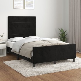 Bed frame with black velvet headboard 120x200 cm by vidaXL, Beds and slatted bases - Ref: Foro24-3125747, Price: 176,15 €, Di...