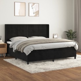 Box spring bed with black velvet mattress 200x200 cm by vidaXL, Beds and slatted bases - Ref: Foro24-3132701, Price: 646,99 €...