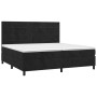 Box spring bed with mattress and LED black velvet 200x200 cm by vidaXL, Beds and slatted bases - Ref: Foro24-3136145, Price: ...