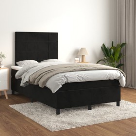 Cama box spring con colchón terciopelo negro 120x200 cm de vidaXL, Camas y somieres - Ref: Foro24-3143015, Precio: 410,99 €, ...