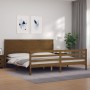 Estructura de cama con cabecero madera maciza marrón miel de vidaXL, Camas y somieres - Ref: Foro24-3194654, Precio: 206,20 €...