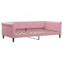 Pink velvet sofa bed 100x200 cm by vidaXL, Beds and slatted bases - Ref: Foro24-354254, Price: 221,61 €, Discount: %