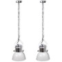 Modern adjustable height ceiling lamp white metal 2 pcs by vidaXL, Lamps - Ref: Foro24-241112, Price: 89,37 €, Discount: %