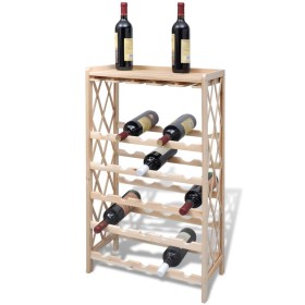 Wine rack with shelves for 25 bottles solid fir wood by vidaXL, Wine racks - Ref: Foro24-241068, Price: 53,53 €, Discount: %