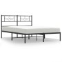 Estructura de cama con cabecero metal negro 140x190 cm de vidaXL, Camas y somieres - Ref: Foro24-355267, Precio: 96,68 €, Des...