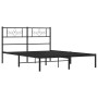 Bed frame with black metal headboard 140x190 cm by vidaXL, Beds and slatted bases - Ref: Foro24-355267, Price: 96,57 €, Disco...