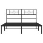 Bed frame with black metal headboard 140x190 cm by vidaXL, Beds and slatted bases - Ref: Foro24-355267, Price: 96,57 €, Disco...