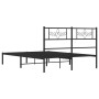 Bed frame with black metal headboard 140x190 cm by vidaXL, Beds and slatted bases - Ref: Foro24-355267, Price: 96,57 €, Disco...