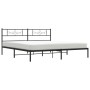 Bed frame with black metal headboard 193x203 cm by vidaXL, Beds and slatted bases - Ref: Foro24-355273, Price: 106,59 €, Disc...