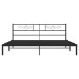 Bed frame with black metal headboard 193x203 cm by vidaXL, Beds and slatted bases - Ref: Foro24-355273, Price: 106,59 €, Disc...